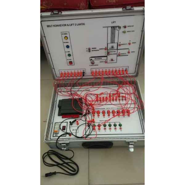 Trainer PLC Aplikasi Belt Conveyor & Lift 2 Lantai